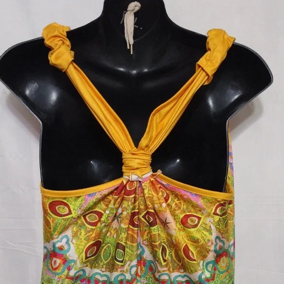 Colorful Boho Drop Crotch Harem Jumpsuit Womens Racerback Festival Yoga Romper L - Picture 9 of 12